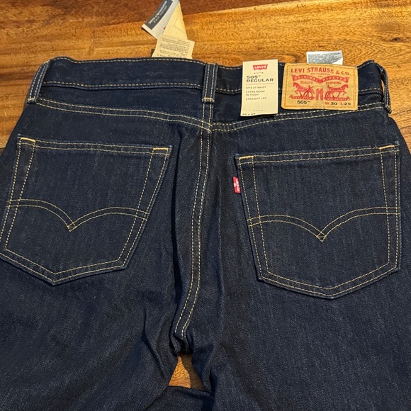 Levi's Men's Straight Jeans - Dark Blue - Picture 3 of 4